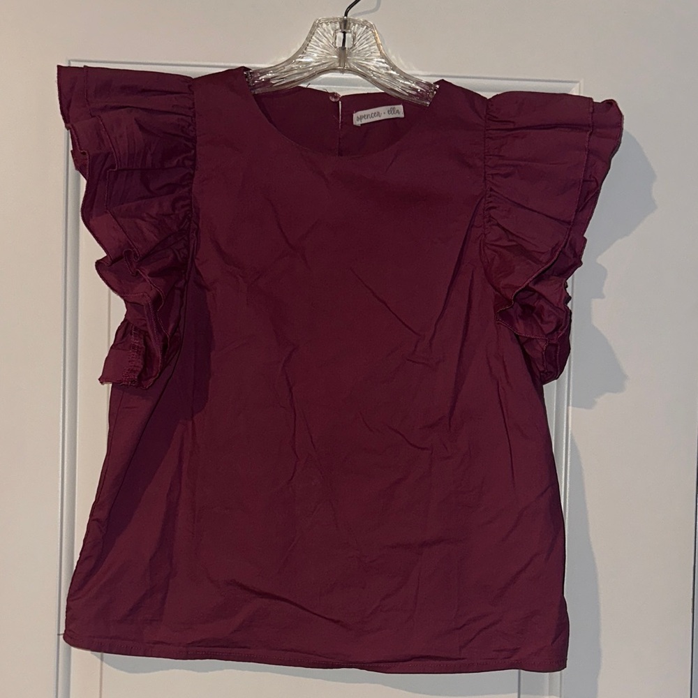 Elegant Ruffled Sleeve Blouse